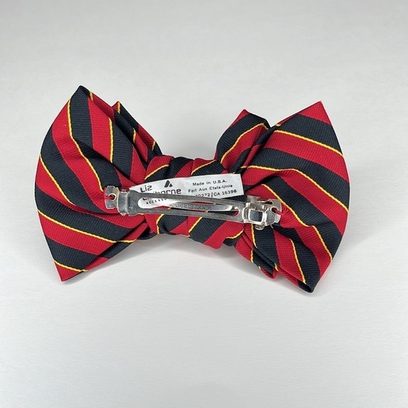 Vintage Striped Liz Claiborne Double Bow Barrette - Picture 2 of 7